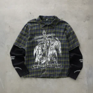 Drop Dead Darkmoon Layered Plaid Shirt
